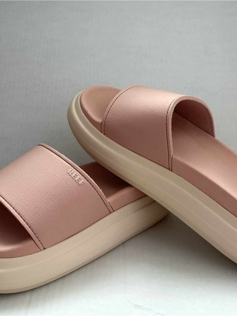 Reef Pink Platform Slide Sandals